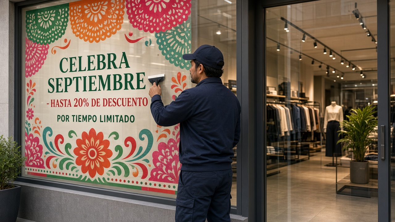 Instalación de vinil de aparador